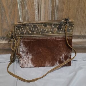 Myra Bag Rustic Brown and Cream Crossbody